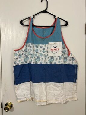 Disney Light Blue Tank Top with Coral Trim